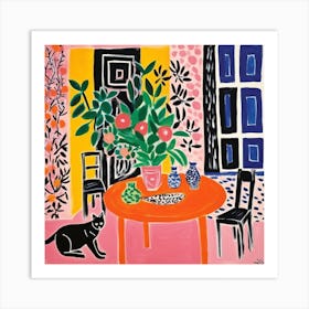 Cat At The Table 4 Art Print