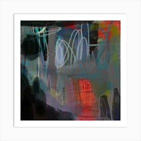 Abstract Expressionist bold statement artwork, Nights Of Yore Art Print