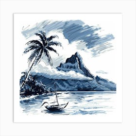 A Tahiti In French Polynesia Hand Drawn Sketch I 1720357144 1 Art Print