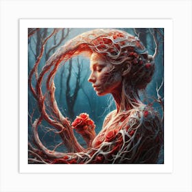 Woman In The Forest 20 Art Print