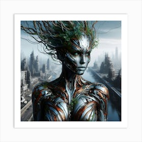 Futuristic Woman Art Print