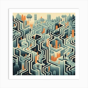 Maze City Art Print