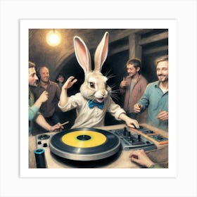 Dj Rabbit Art Print