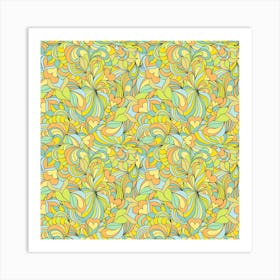 Abstract Hippy Flowers 01 Art Print