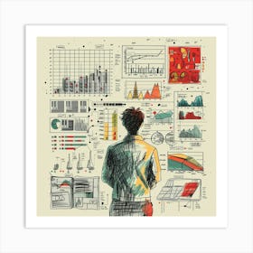 Man Looking At Graphs Art Print