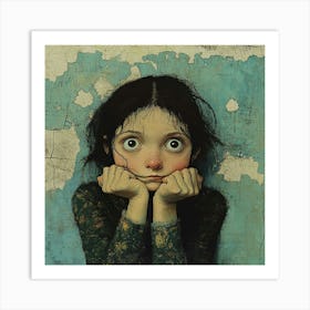 Little Girl With Big Eyes Art Print