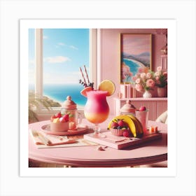 Pink Table Art Print