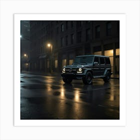 Mercedes-Benz G-Class At Night Art Print