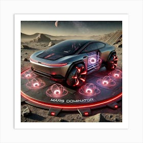 A Futuristic Car Magnetic Capture Charging Art Print