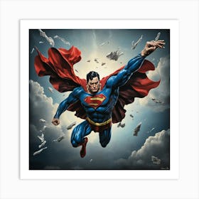 Superman Flying 1 Art Print 1 Art Print