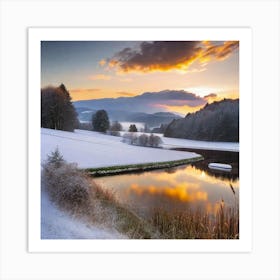 Sunset In Winter Art Print