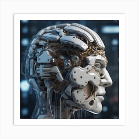 Robot Head 54 Art Print