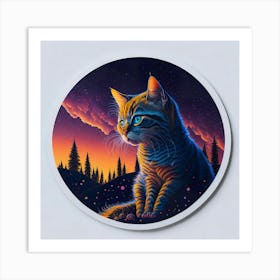 Cat Colored Sky (8) Art Print