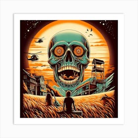 Skeleton In The Field Art Print