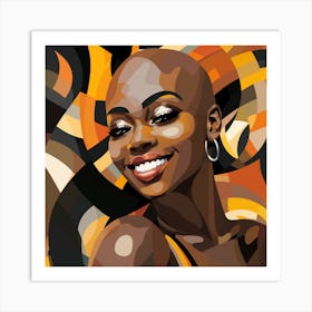 Maraclemente Abstract Black Bald Woman Smiling Beautiful Hand D C6af08d4 A6dc 41aa 9683 83eabda0e3e5 Art Print