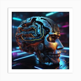 Futuristic Robot Head 10 Art Print