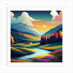 Landscape Painting 100 Art Print