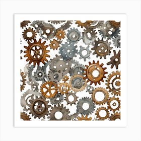 Steampunk Gears 4 Art Print