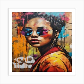 Girl In Sunglasses Art Print