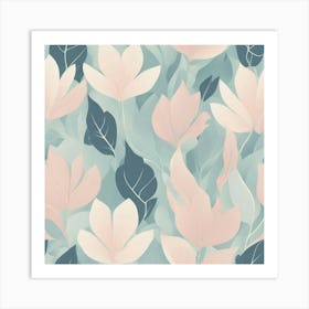 Pink Leaves Wallpaper Art Print