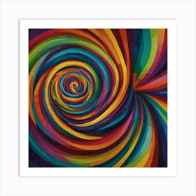 Colorful Spiral Abstract Background Art Print