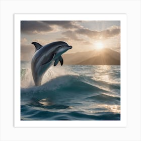 Dolphin Leaping Out Of The Water Art Print