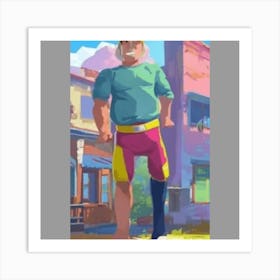 Man Standing In A City Art Print