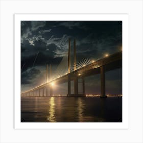 Bridge At Night Art Print