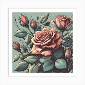 Roses In A Vase 1 Art Print