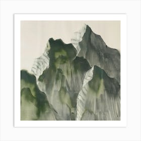 Japanese Watercolour Of Mount Kita 4 Art Print