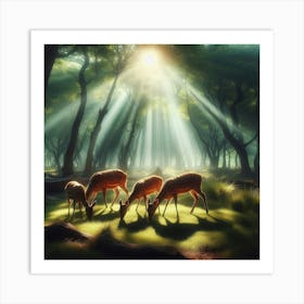 Deer In The Forest Art Print