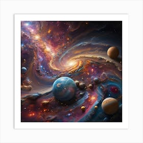 Nebula galaxy paintings art print Art Print