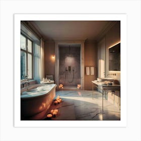 Bathroom With Candles Art Print