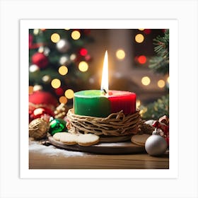 Christmas Candle Art Print