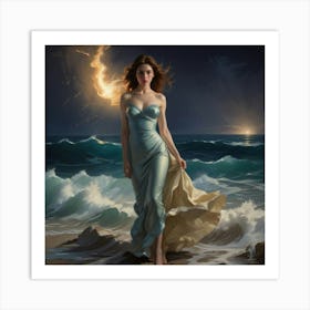 Woman On The Beach Art Print