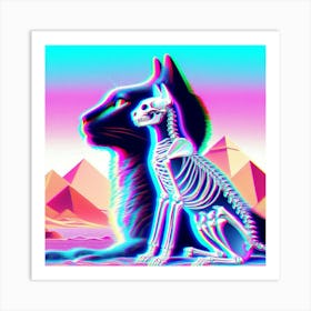 Psychedelic Cat Art Print