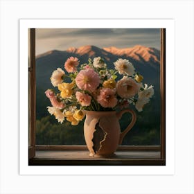 Flowers From A Window Art Print