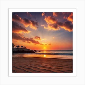 Sunset On The Beach 240 Art Print