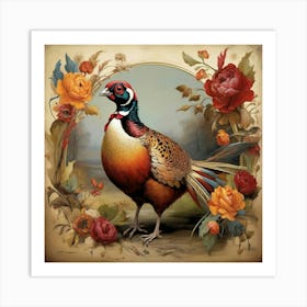 Pheasant Square Art Print 3 Art Print