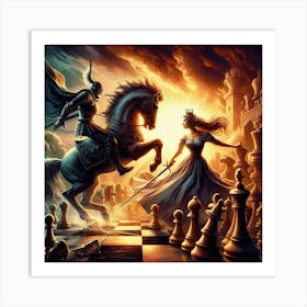 Chess Knights22 Art Print