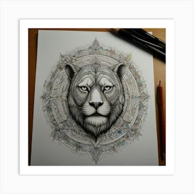 Lion trendy Art Print