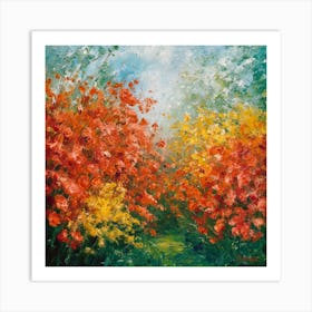 Blooming Radiance A Vibrant Field Of Flowers (3) Art Print