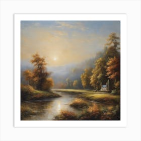 'Church By The River' Art Print