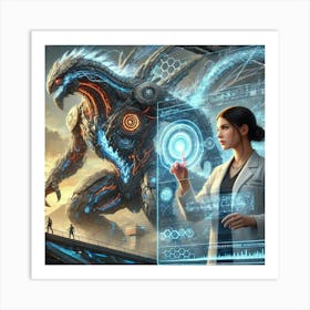 Dr Alina Volkov Ai Kaiju Synchronization Art Print