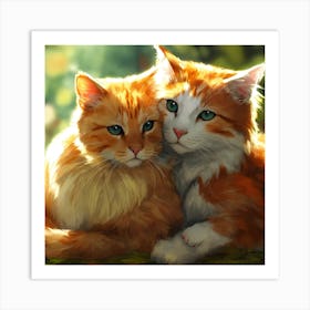 Two Cats Art Print