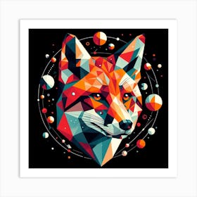 Geometric Art Fox 1 Art Print