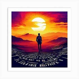 E Life Is What Happens While Youre Busy Making Other Plans , Man Walking Through The Desert Art Print