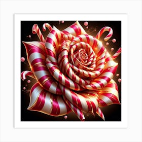 Candy Cane Rose Art Print