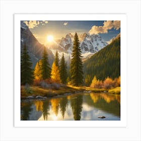 Autumn Mountain Landscape Art Print