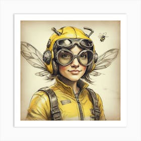 Bee Girl 3 Art Print